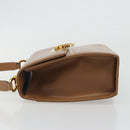 Salvatore Ferragamo Gancini Shoulder Bag Leather Brown Gold Auth 193110-4