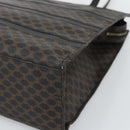 CELINE Macadam Canvas Tote Bag PVC Leather Black Gold Auth 193112-8