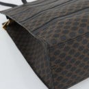 CELINE Macadam Canvas Tote Bag PVC Leather Black Gold Auth 193112-15