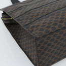 CELINE Macadam Canvas Tote Bag PVC Leather Black Gold Auth 193112-17