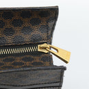 CELINE Macadam Canvas Tote Bag PVC Leather Black Gold Auth 193112-9