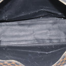 CELINE Macadam Canvas Tote Bag PVC Leather Black Gold Auth 193112-10