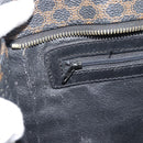 CELINE Macadam Canvas Tote Bag PVC Leather Black Gold Auth 193112-21