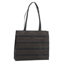 CELINE Macadam Canvas Tote Bag PVC Leather Black Gold Auth 193112-1