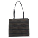 CELINE Macadam Canvas Tote Bag PVC Leather Black Gold Auth 193112-13
