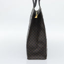 CELINE Macadam Canvas Tote Bag PVC Leather Black Gold Auth 193112-3