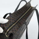 CELINE Macadam Canvas Tote Bag PVC Leather Black Gold Auth 193112-6