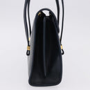 Christian Dior Hand Bag Leather Navy Gold Auth 193114-5