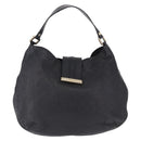GUCCI GG Canvas Guccissima Shoulder Bag Leather Black Gold 233604 Auth 193115V-13