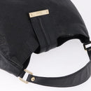 GUCCI GG Canvas Guccissima Shoulder Bag Leather Black Gold 233604 Auth 193115V-6
