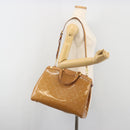 LOUIS VUITTON Monogram Vernis Blair MM Bag 2way Rose Velours M91588 Auth 193122-28