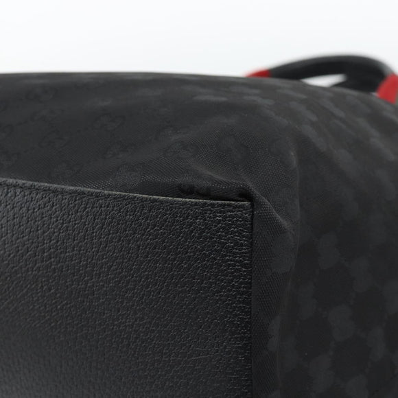 GUCCI GG Canvas Web Sherry Line Tote Bag Nylon Black 131231 Auth 193124A