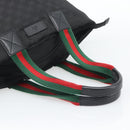 GUCCI GG Canvas Web Sherry Line Tote Bag Nylon Black 131231 Auth 193124A-7