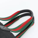 GUCCI GG Canvas Web Sherry Line Tote Bag Nylon Black 131231 Auth 193124A-8