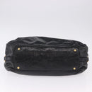 Miu Miu Tote Bag Leather 2way Black Gold Auth 193125V-5