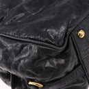 Miu Miu Tote Bag Leather 2way Black Gold Auth 193125V-17