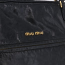 Miu Miu Tote Bag Leather 2way Black Gold Auth 193125V-20