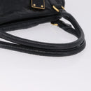 Miu Miu Tote Bag Leather 2way Black Gold Auth 193125V-7