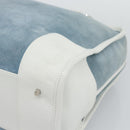 LOEWE Amazona 30 Hand Bag Suede Light Blue Silver Auth 193126V-9