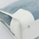 LOEWE Amazona 30 Hand Bag Suede Light Blue Silver Auth 193126V-14