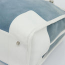 LOEWE Amazona 30 Hand Bag Suede Light Blue Silver Auth 193126V-15