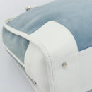 LOEWE Amazona 30 Hand Bag Suede Light Blue Silver Auth 193126V-16