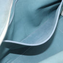 LOEWE Amazona 30 Hand Bag Suede Light Blue Silver Auth 193126V-22