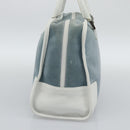 LOEWE Amazona 30 Hand Bag Suede Light Blue Silver Auth 193126V-4