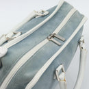 LOEWE Amazona 30 Hand Bag Suede Light Blue Silver Auth 193126V-6