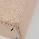 Christian Dior Lady Dior Canage Large Bag Patent leather 2way Pink Auth 193127-14