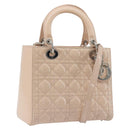 Christian Dior Lady Dior Canage Large Bag Patent leather 2way Pink Auth 193127-1