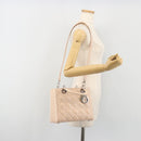 Christian Dior Lady Dior Canage Large Bag Patent leather 2way Pink Auth 193127-25