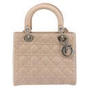 Christian Dior Lady Dior Canage Large Bag Patent leather 2way Pink Auth 193127-2