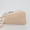 Christian Dior Lady Dior Canage Large Bag Patent leather 2way Pink Auth 193127-5