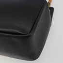 GUCCI Bamboo Hand Bag Leather Black Gold 000 2865 0575 Auth 193128-9