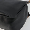 GUCCI Bamboo Hand Bag Leather Black Gold 000 2865 0575 Auth 193128-15