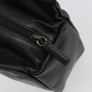 GUCCI Bamboo Hand Bag Leather Black Gold 000 2865 0575 Auth 193128-10