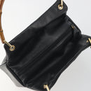 GUCCI Bamboo Hand Bag Leather Black Gold 000 2865 0575 Auth 193128-6