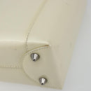 Christian Dior Maris Pearl Hand Bag Patent leather White Silver Auth 193129A-8