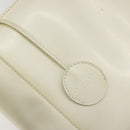 Christian Dior Maris Pearl Hand Bag Patent leather White Silver Auth 193129A-18