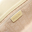 Christian Dior Maris Pearl Hand Bag Patent leather White Silver Auth 193129A-21