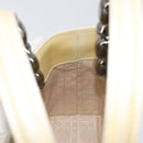Christian Dior Maris Pearl Hand Bag Patent leather White Silver Auth 193129A-22