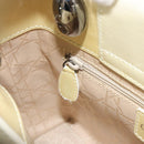 Christian Dior Maris Pearl Hand Bag Patent leather White Silver Auth 193129A-24