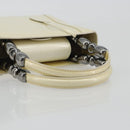 Christian Dior Maris Pearl Hand Bag Patent leather White Silver Auth 193129A-7