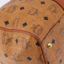 MCM Logogram Vicetos Boston Bag PVC Leather Brown Gold Auth 193130-15
