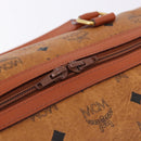 MCM Logogram Vicetos Boston Bag PVC Leather Brown Gold Auth 193130-10