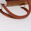MCM Logogram Vicetos Boston Bag PVC Leather Brown Gold Auth 193130-7
