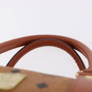 MCM Logogram Vicetos Boston Bag PVC Leather Brown Gold Auth 193130-8