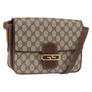 GUCCI GG Supreme Shoulder Bag PVC Beige Gold Auth 193131-1