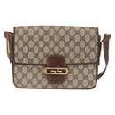 GUCCI GG Supreme Shoulder Bag PVC Beige Gold Auth 193131-13